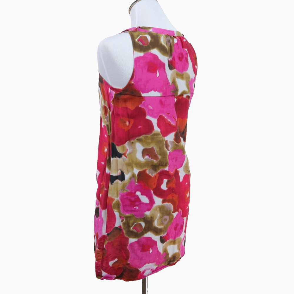 Ann Taylor Loft Size Petite S Silk Blend Floral Mini Dress Ruffle - Picture 3 of 8